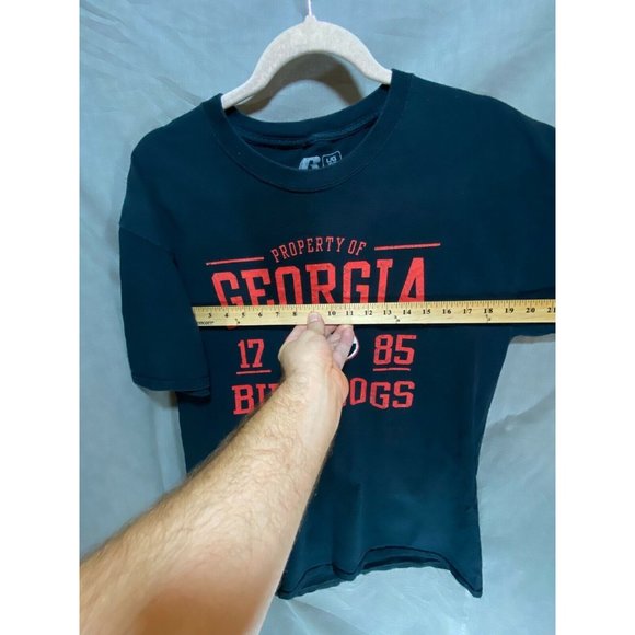 Georgia Bulldogs Russel Shirt Adult Large Black Spell Out Pullover‎ Tee Mens - Picture 7 of 8